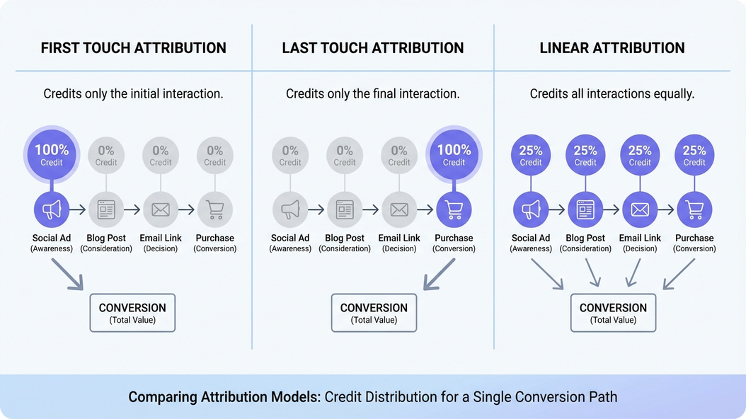 Attribution model comparison chart