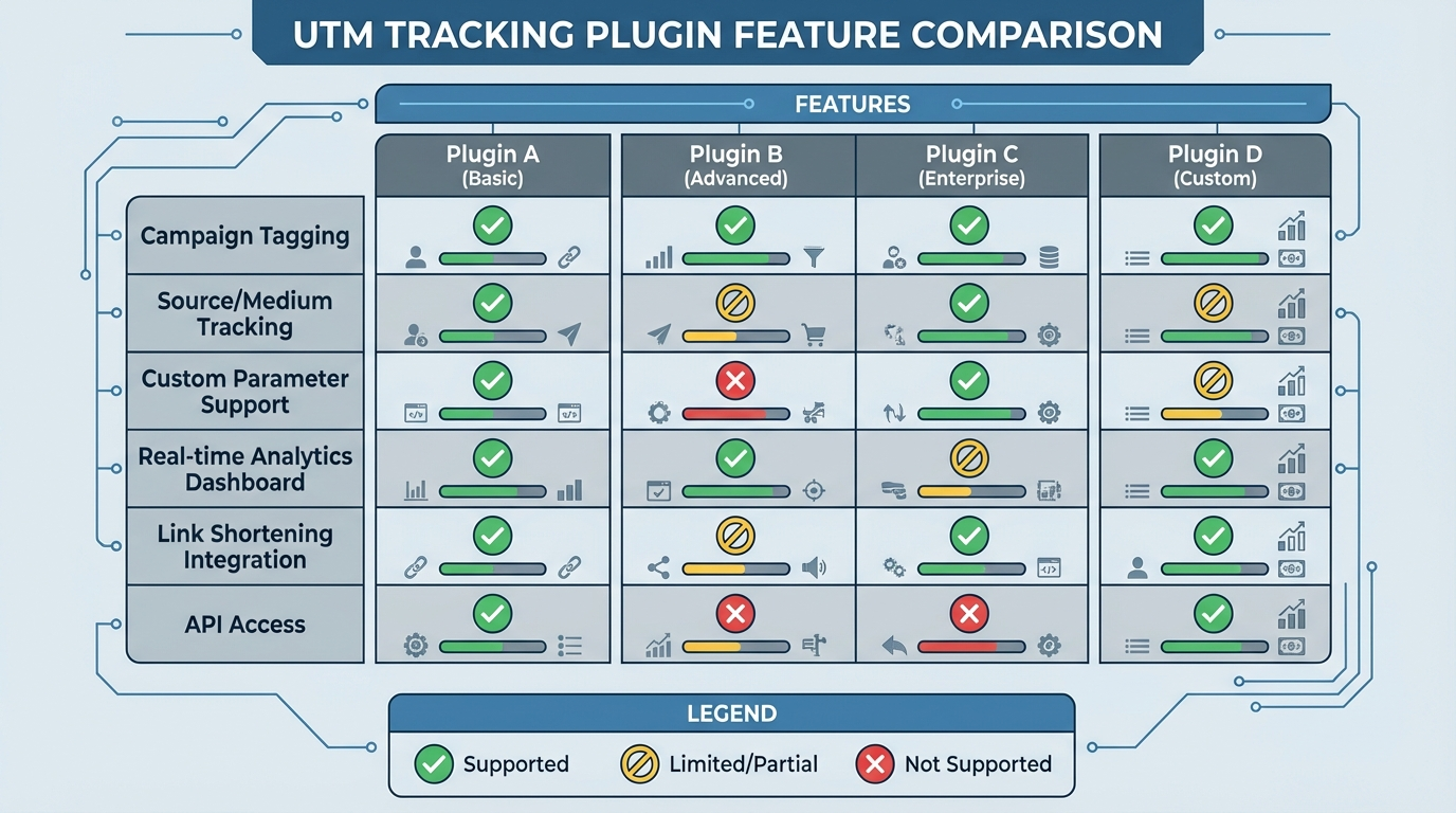 Feature comparison chart of UTM tools