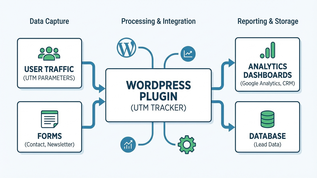 WordPress plugin architecture for UTM tracking