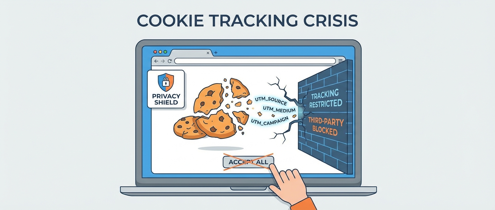 Cookie crumble with UTM tracking diagram