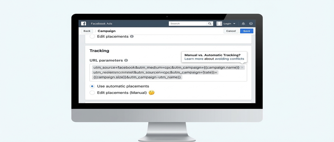 Facebook Ads auto-tagged UTM parameters